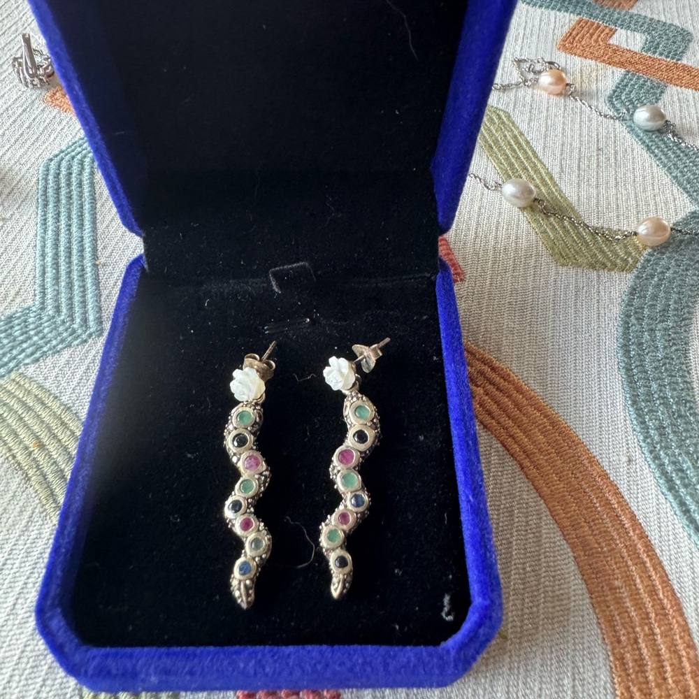 Ruby, Emerald And Sapphire Marcasite Sterling Mul… - image 3